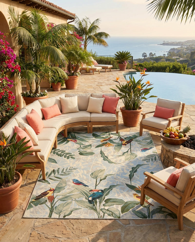 Seaside Blooms Collection Area Rug -  Tropic Rectangle Multi  lifestyle 44