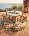 Seaside Blooms Collection Area Rug -  Amalfi Round Multi  lifestyle 52