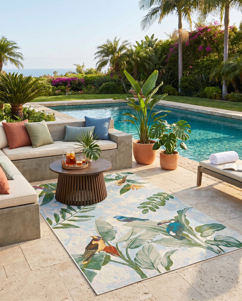 Seaside Blooms Collection Area Rug -  Tropic Rectangle Multi  lifestyle 19