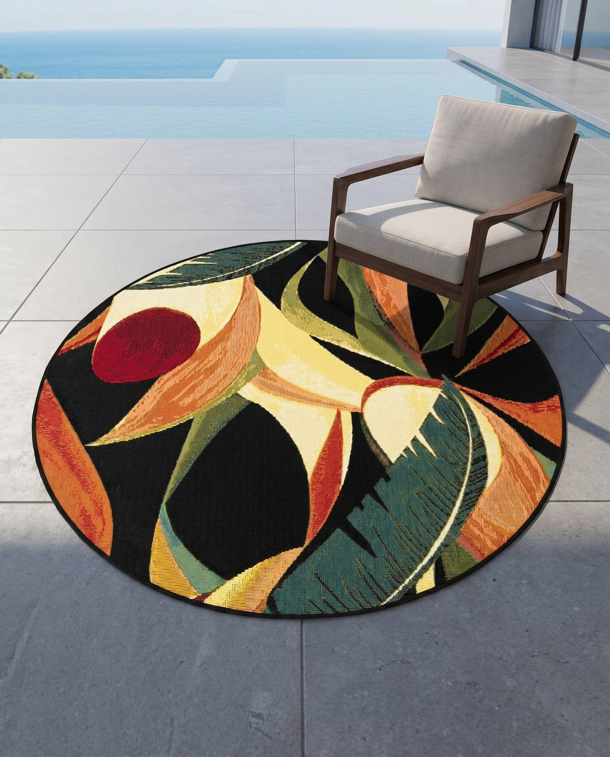 Seaside Blooms Collection Area Rug -  Tivoli Round Multi  lifestyle 118