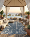 Desert Nomad Terrace Collection Area Rug - Sahara (Blue) Rectangle Blue  lifestyle 6