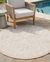 Tribal Terrace Treasures Collection Area Rug - Mayan Marina (Natural) Round Natural  lifestyle 29