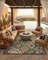 Coastal Terrace Collection Area Rug -  Sandbar Rectangle Green  lifestyle 38