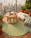 Urban Oasis Rugs Collection Area Rug -  Terrace (Yellow and Aqua) Round Yellow and Aqua  lifestyle 53