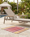 Seaside Stripes Collection Area Rug -  Coral Rectangle Peach and Salmon  lifestyle 28