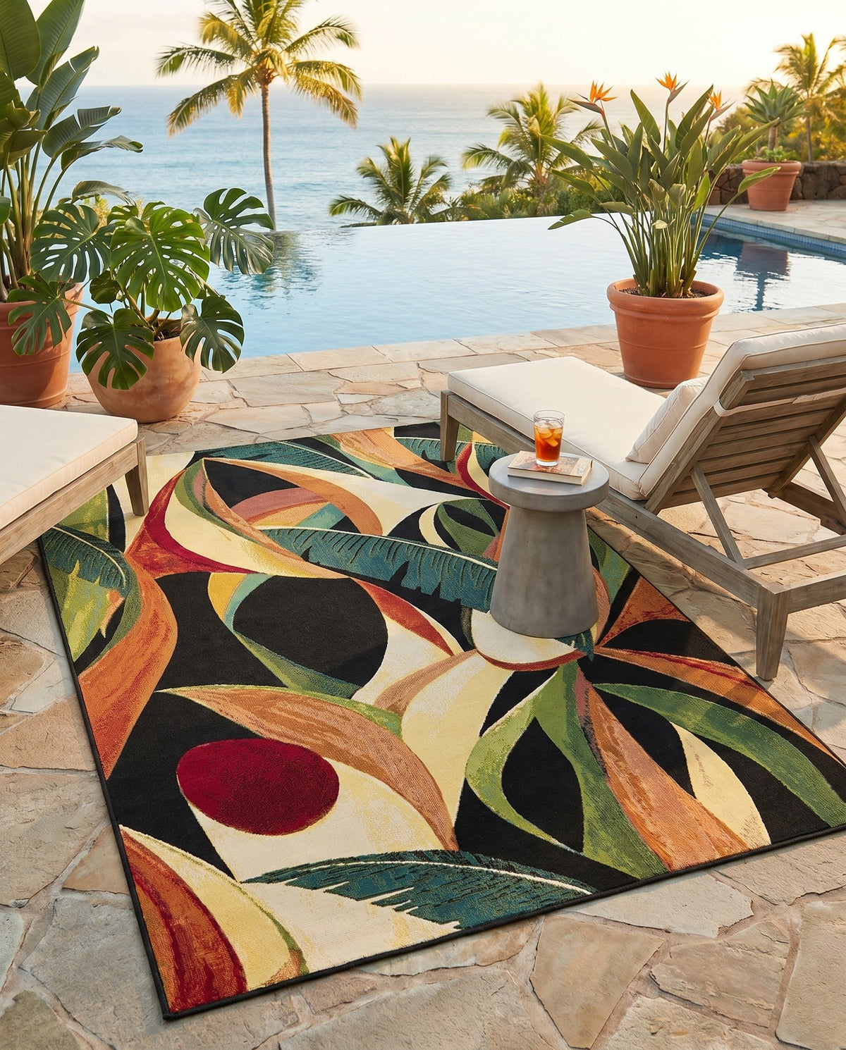Seaside Blooms Collection Area Rug -  Tivoli Rectangle Multi  lifestyle 38