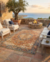 Patio Heritage Collection Area Rug -  Haven Rectangle Rust Red  lifestyle 51