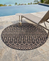 Savannah Pergola Collection Area Rug -  Pergola (Charcoal Gray) Round Charcoal Gray  lifestyle 32