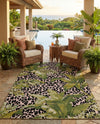 Seaside Blooms Collection Area Rug -  Lotus Rectangle Green  lifestyle 24