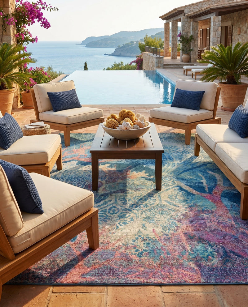 Seaside Haven Rugs Collection Area Rug - Marina Rectangle Multi  lifestyle 35