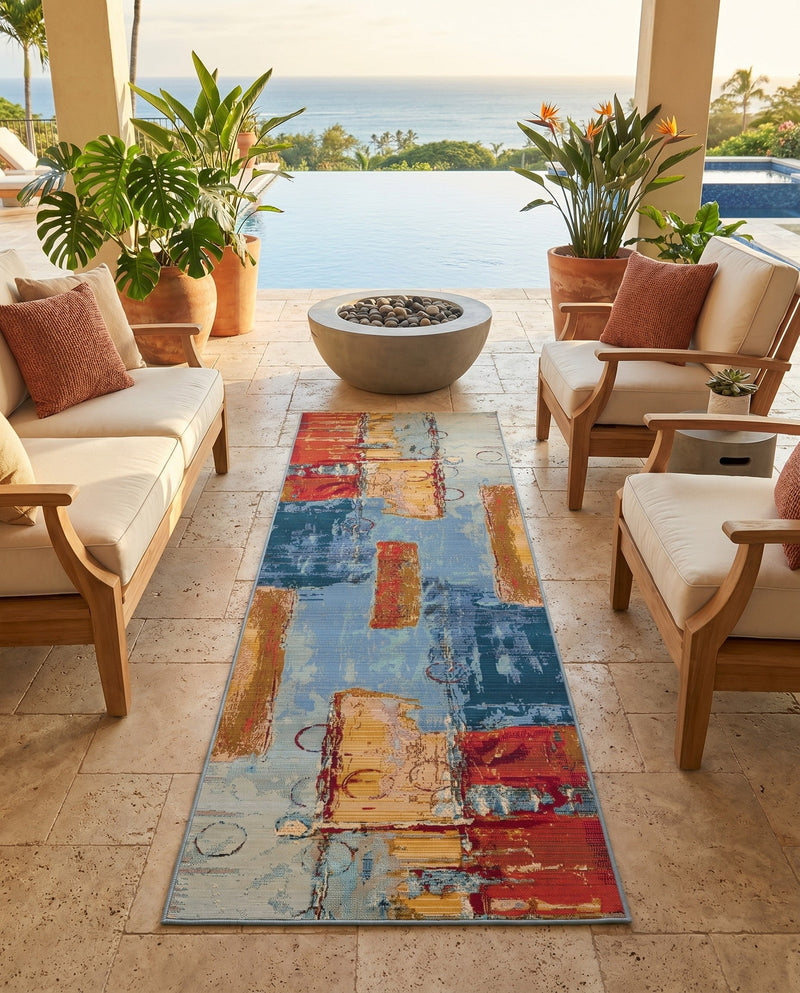 Urban Terrace Collection Area Rug -  Arbour Runner Multi  lifestyle 62