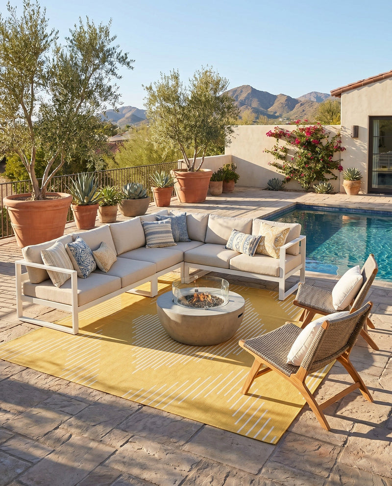 Urban Terrace Collection Area Rug -  Chelsea (Yellow) Rectangle Yellow  lifestyle 29