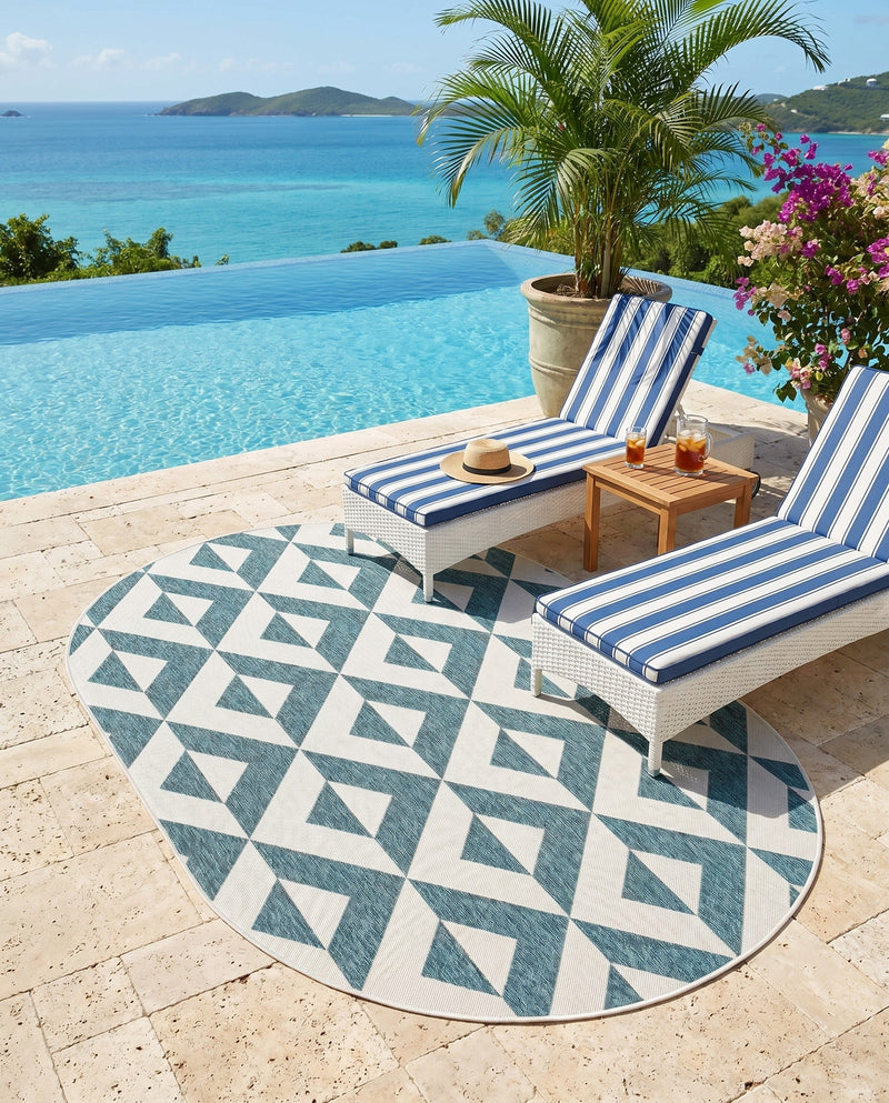 Urban Oasis Rugs Collection Area Rug -  Highrise (Teal) Oval Teal  lifestyle 24