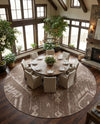 Desert Nomad Terrace Collection Area Rug - Sahara (Brown) Round Brown  lifestyle 50