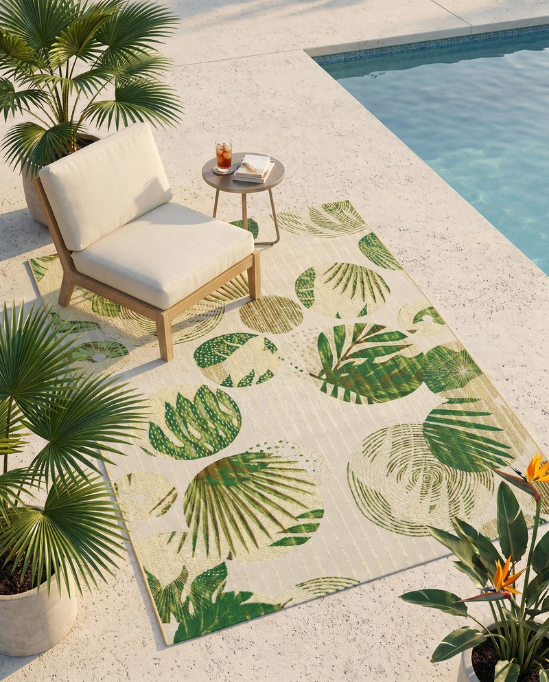 Seaside Blooms Collection Area Rug -  Ivy Rectangle Green  lifestyle 23