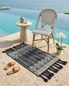 Sustainable Nomad Terrace Collection Area Rug - Reef Rectangle Charcoal Black  lifestyle 52