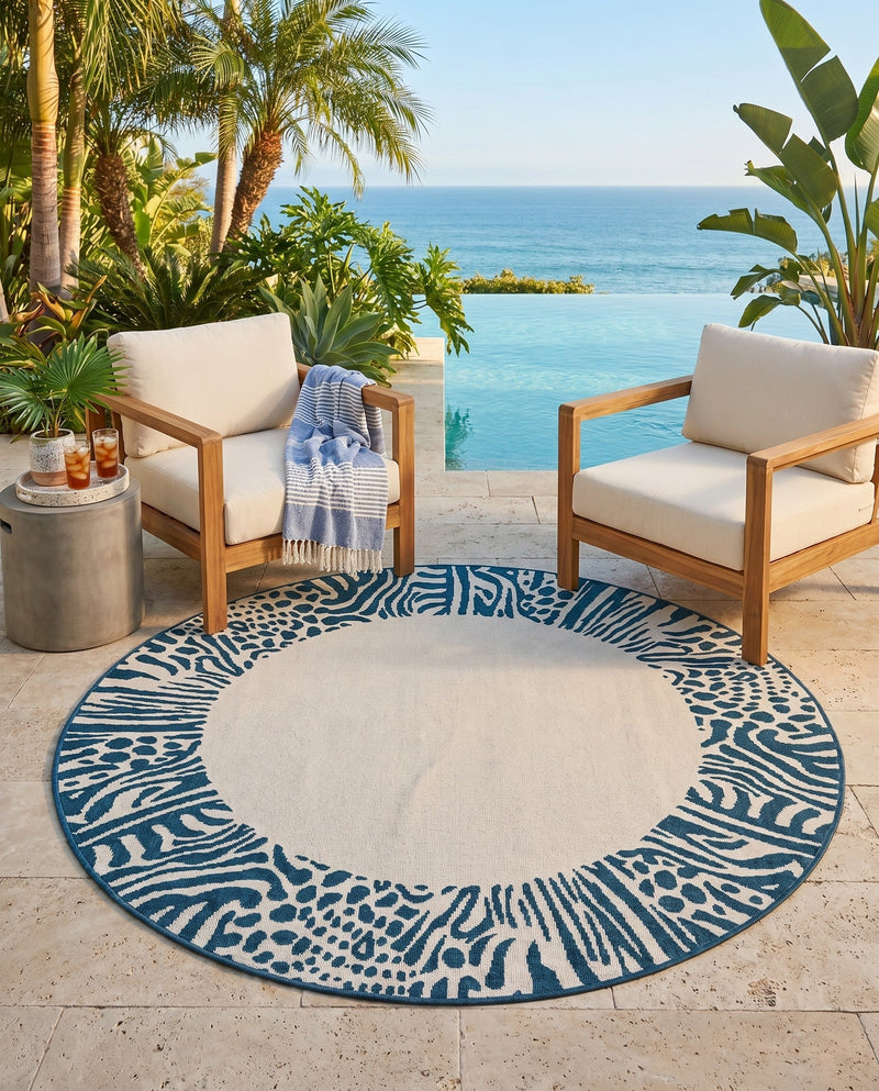 Savannah Escape Collection Area Rug - Serengeti Round Ivory  lifestyle 59