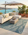 Seaside Blooms Collection Area Rug -  Evergreen (Teal) Rectangle Teal  lifestyle 14