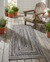 Sustainable Strands Indoor-Outdoor Oasis Collection Area Rug -  Sandbar (Black and White) Runner Black and White  lifestyle 67
