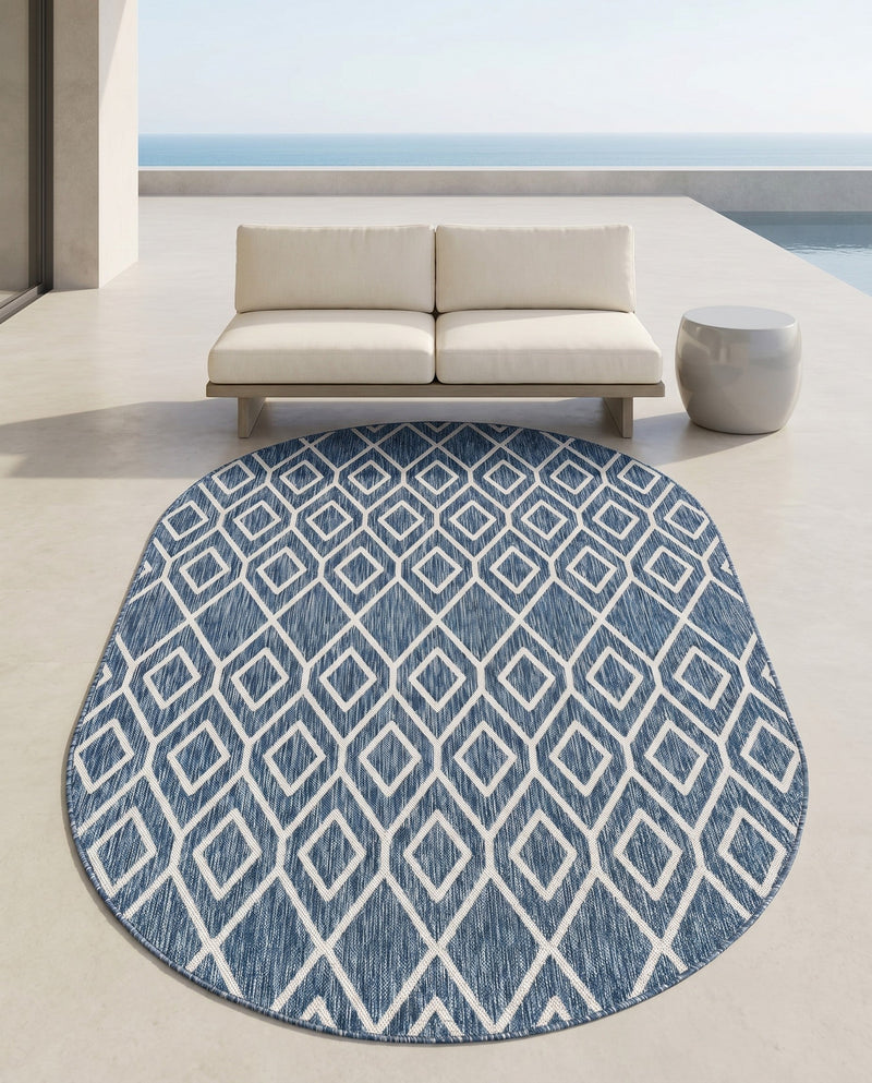 Urban Oasis Rugs Collection Area Rug -  Boulevard (Blue) Oval Blue  lifestyle 41