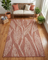 Seaside Blooms Collection Area Rug -  Evergreen (Rust Red) Rectangle Rust Red  lifestyle 11