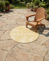 Desert Nomad Terrace Collection Area Rug - Sahara (Yellow) Round Yellow  lifestyle 77