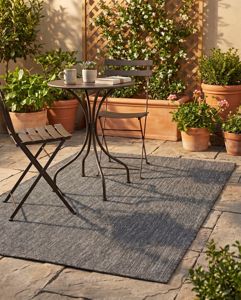 Seaside Serenity Collection Area Rug - Veranda (Black) Rectangle Black  lifestyle 32