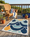 Caribbean Terrace Collection Area Rug -  Barbados Rectangle Blue  lifestyle 14