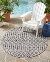 Savannah Pergola Collection Area Rug -  Pergola (Gray) Round Gray  lifestyle 53