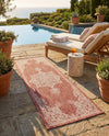 Patio Heritage Collection Area Rug -  Charleston (Rust Red) Runner Rust Red  lifestyle 51
