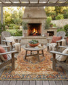 Patio Heritage Collection Area Rug -  Haven Rectangle Rust Red  lifestyle 52