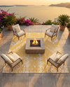 Desert Nomad Terrace Collection Area Rug - Sahara (Yellow) Square Yellow  lifestyle 67