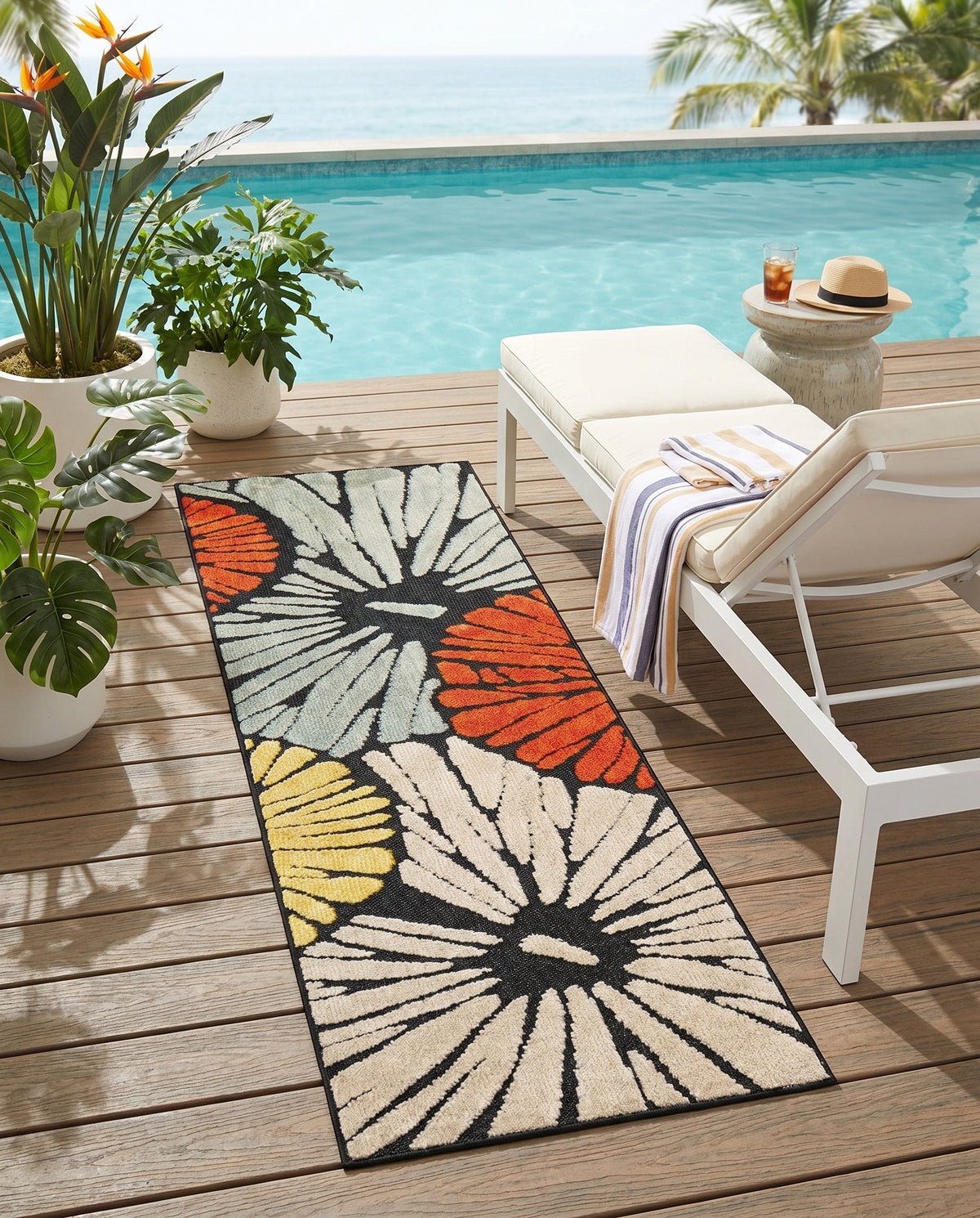 Outdoor Marrakesh Collection Area Rug -  Tetouan Runner Multi  lifestyle 63