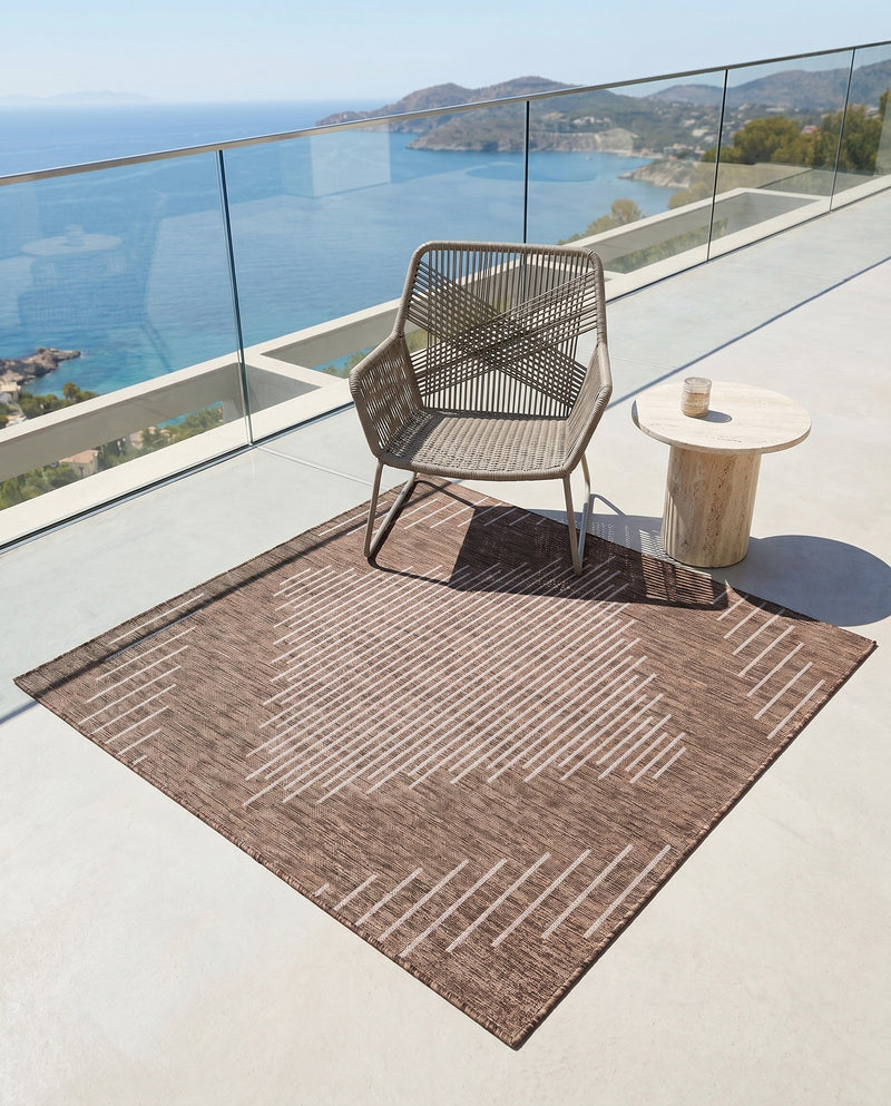 Urban Terrace Collection Area Rug -  Chelsea (Brown) Square Brown  lifestyle 15
