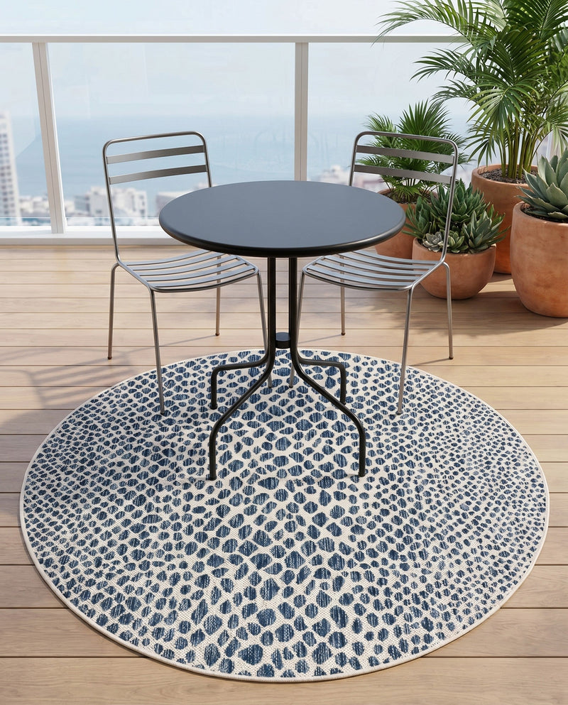 Urban Oasis Rugs Collection Area Rug -  Terrace (Blue) Round Blue  lifestyle 43
