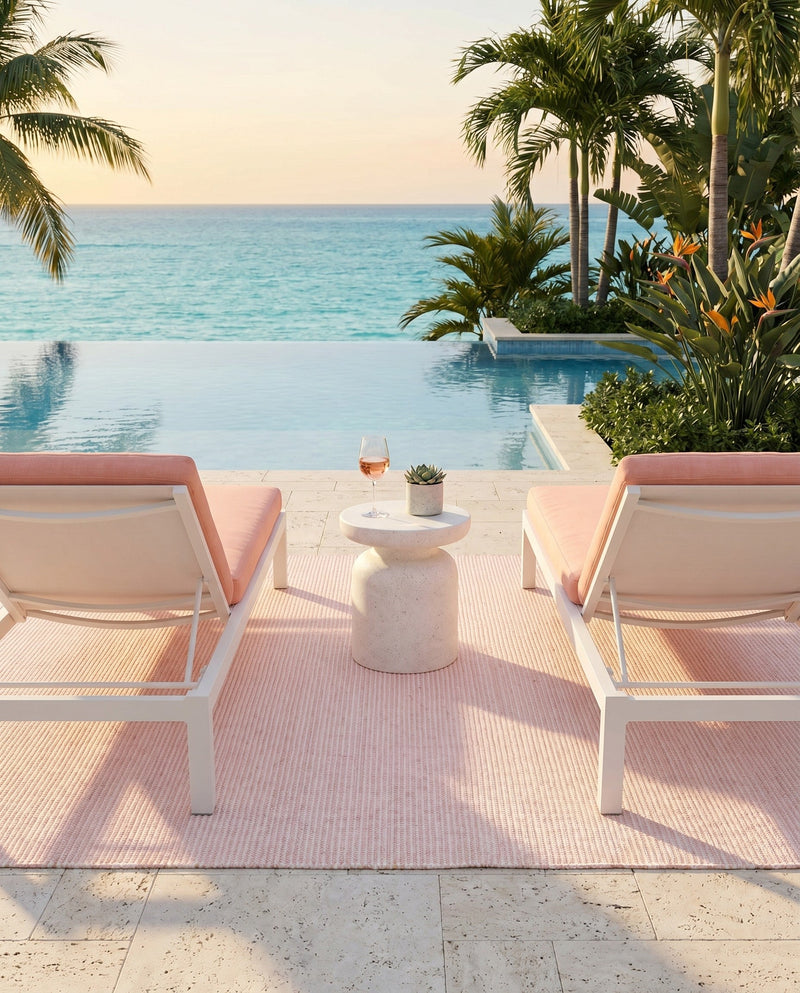 Jill Zarin Sedona Oasis Outdoor Collection Area Rug - Coconino (Pink Roses) Rectangle Pink Roses  lifestyle 8