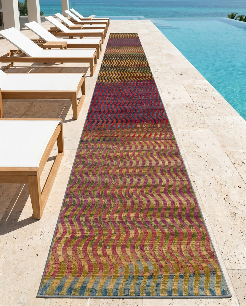 Urban Terrace Collection Area Rug -  Walkway Runner Multi  lifestyle 64
