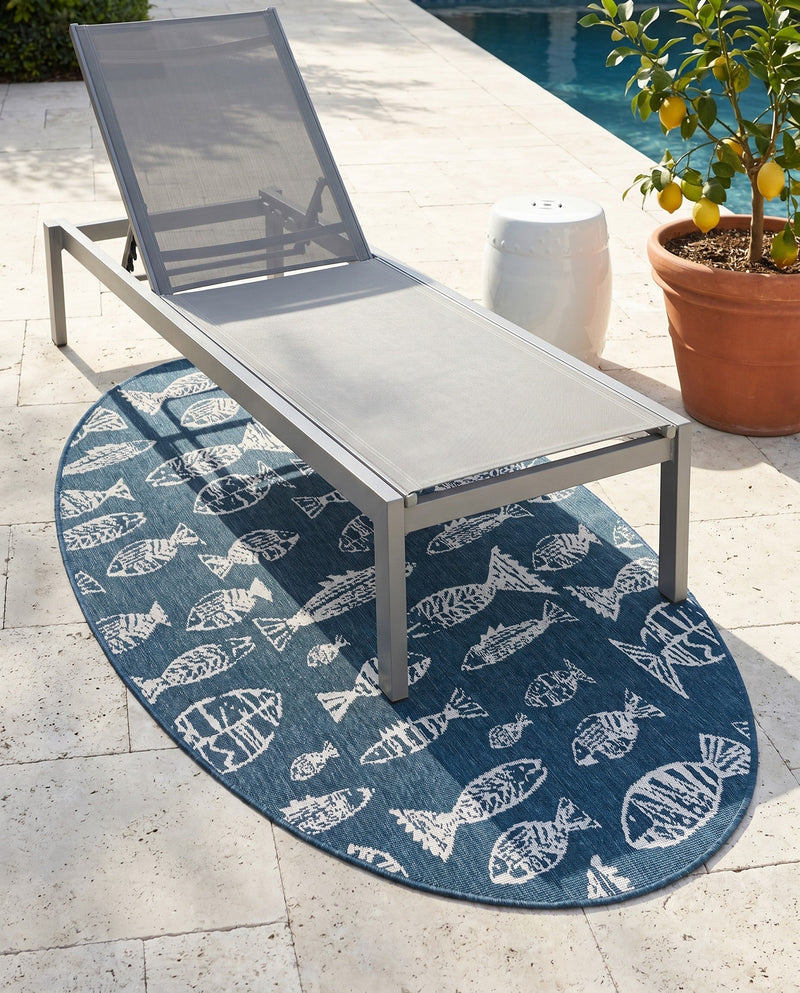 Seaside Haven Rugs Collection Area Rug -  Oceanview Oval Blue  lifestyle 37