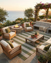 Seaside Stripes Collection Area Rug -  Veranda Rectangle Green  lifestyle 30