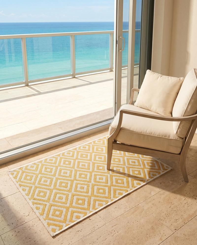 Urban Oasis Rugs Collection Area Rug -  Rooftop (Yellow Ivory) Rectangle Yellow Ivory  lifestyle 25