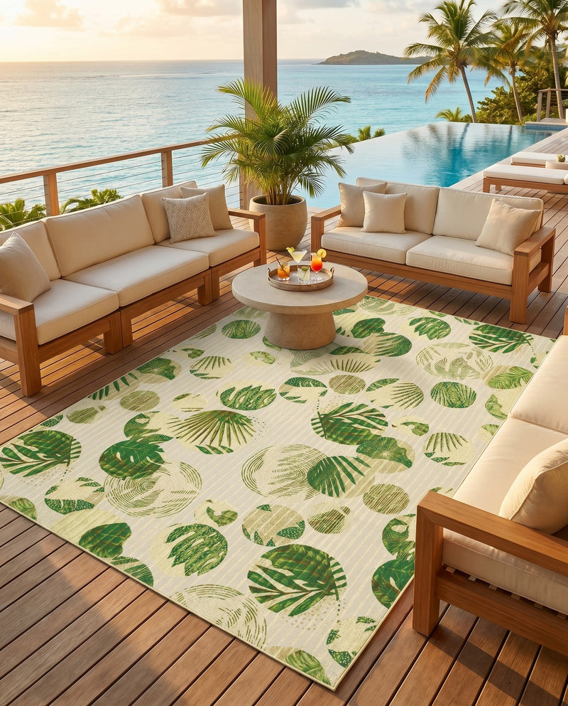 Seaside Blooms Collection Area Rug -  Ivy Rectangle Green  lifestyle 62