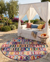 Urban Terrace Collection Area Rug -  Boardwalk Round Multi  lifestyle 74