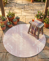 Desert Nomad Terrace Collection Area Rug - Sahara (Pink) Round Pink  lifestyle 37