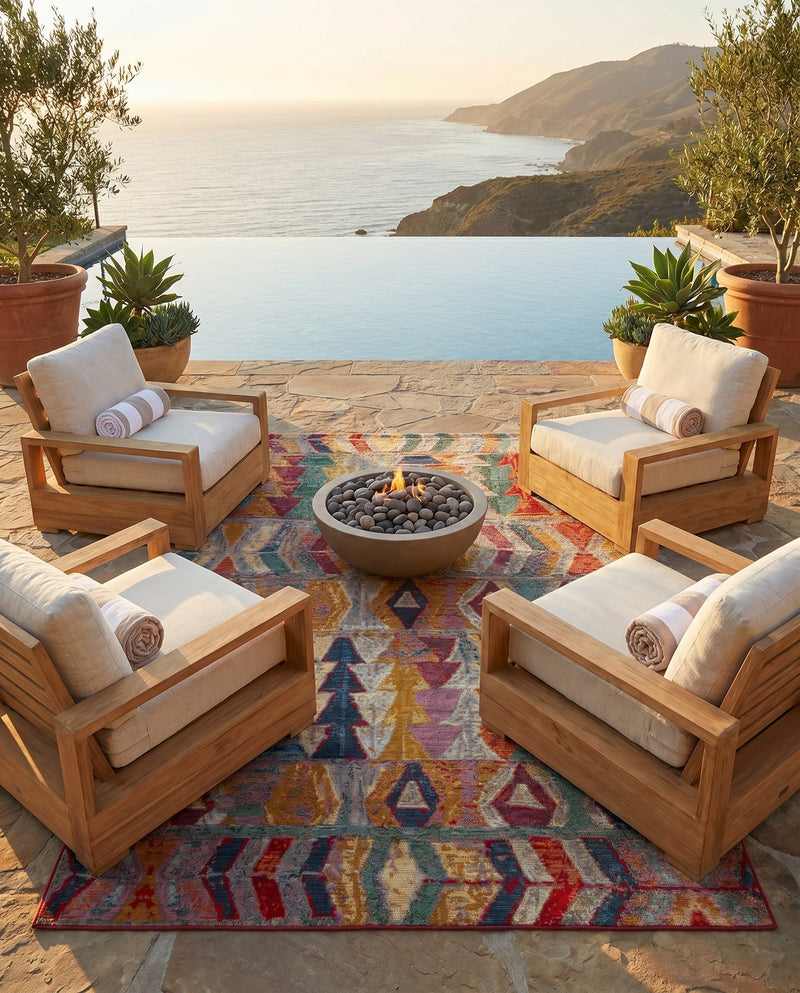 Urban Terrace Collection Area Rug -  Arcade Rectangle Multi  lifestyle 45
