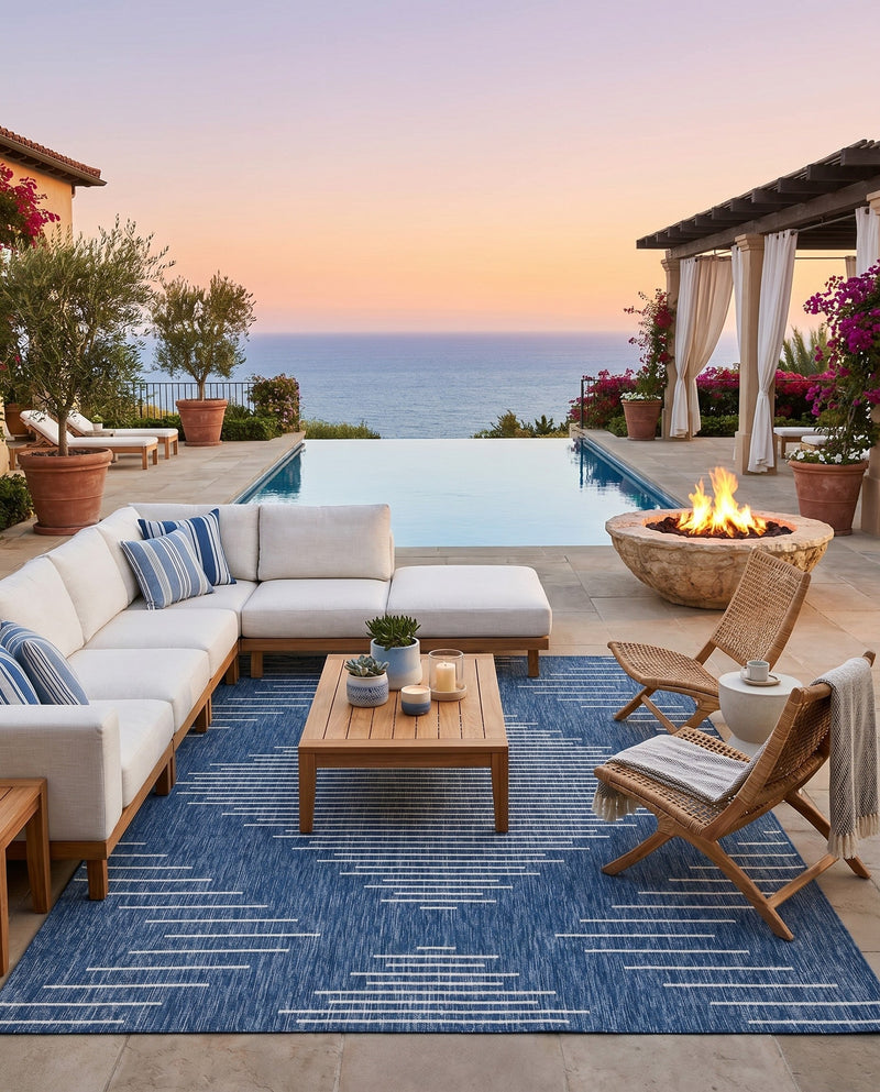 Urban Terrace Collection Area Rug -  Chelsea (Blue) Rectangle Blue  lifestyle 17