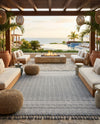 Sustainable Nomad Terrace Collection Area Rug - Reef Rectangle Cool Gray  lifestyle 25