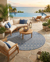 Savannah Pergola Collection Area Rug -  Pergola (Blue) Round Blue  lifestyle 71