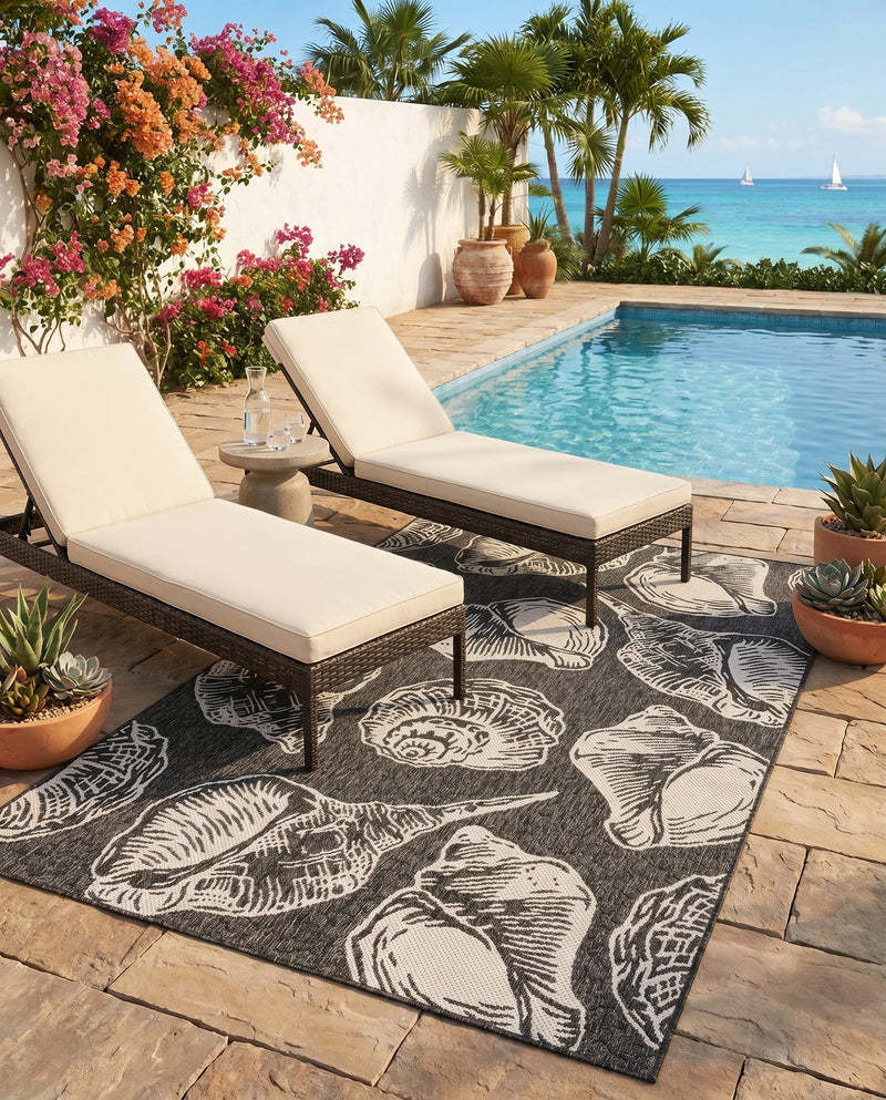 Seaside Haven Rugs Collection Area Rug -  Lighthouse (Black and White) Rectangle Black and White  lifestyle 26