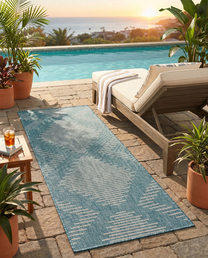 Urban Terrace Collection Area Rug -  Chelsea (Light Aqua) Runner Light Aqua  lifestyle 76