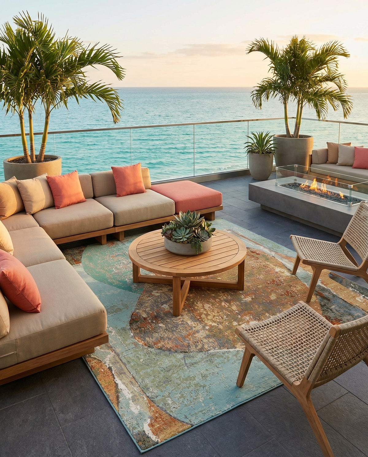 Urban Terrace Collection Area Rug -  Portico Square Multi  lifestyle 87